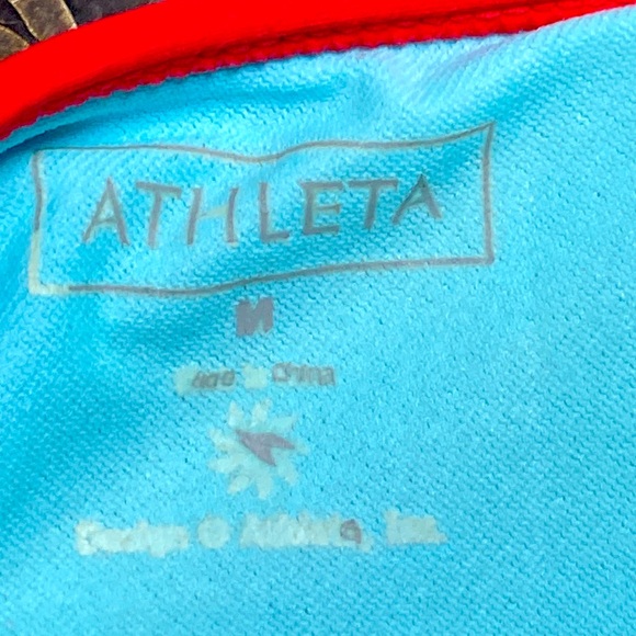 Athleta Offshore Racerback Tankini Top Swimsuit Red Paisley Top Only Size M - Picture 6 of 11